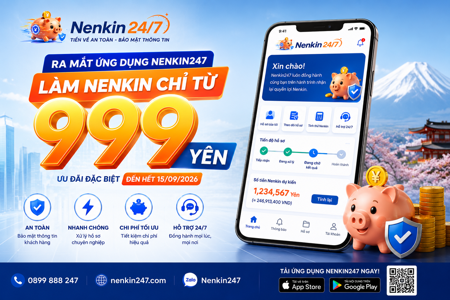 ƯU ĐÃI NENKIN CHỈ TỪ 999 YÊN CÙNG SỰ KIỆN RA MẮT ỨNG DỤNG MOBILE CÙNG NENKIN247