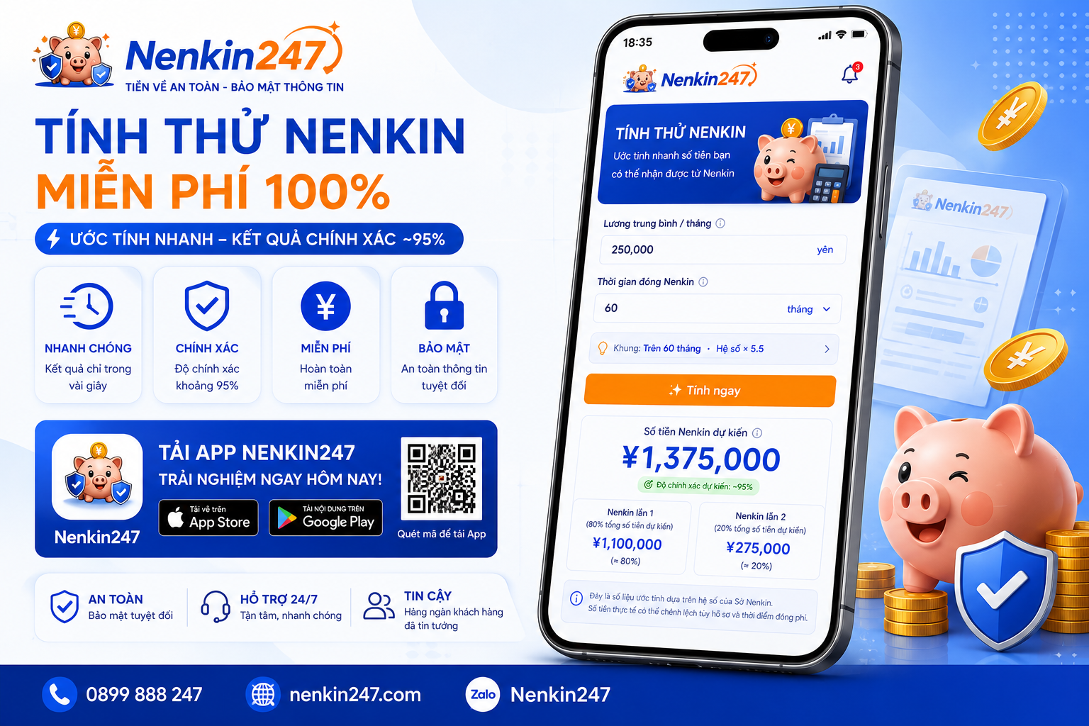TÍNH THỬ TIỀN NENKIN CÙNG CÔNG NGHỆ THÔNG MINH NENKIN247